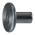 Midwest Fastener Tinner Rivet, Flat Head, Steel Body, 100 PK 62204